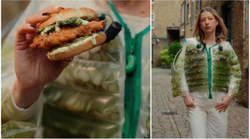 KFC a creat geaca umplută cu saramură și castraveți murați, ca să anunțe un nou produs în meniu