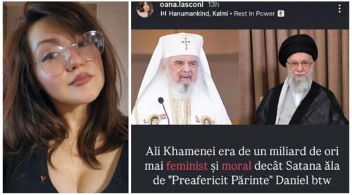 Reacții de revoltă după ce fiica Elenei Lasconi a spus că Ali Khamenei era „de un miliard de ori mai feminist” decât patriarhul Daniel