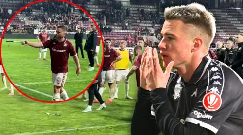 “Înjuraţi ne, dar nu ne loviţi!”. Apelul jucătorilor Rapidului după ce un băţ aruncat din galerie l a lovit pe Iliev