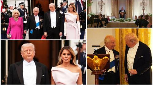 Modă, miliardari și glume: În culisele dineului de stat de la Casa Albă pentru Regele Charles. Melania Trump a organizat cina