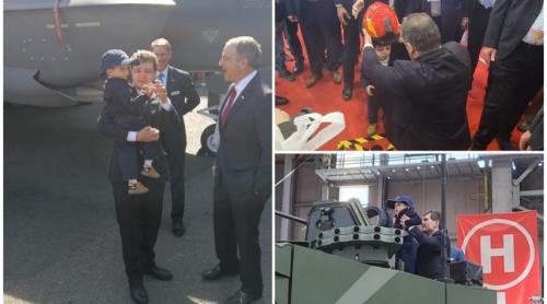 Nicușor Dan a venit cu băiatul lui la expoziția de tehnologii militare BSDA 2026. Imagini cu Președintele într un F 35 și pe un blindat