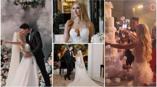 Primele imagini cu Andreea Bălan în rochie de mireasă. Artista și Victor Cornea s au căsătorit religios