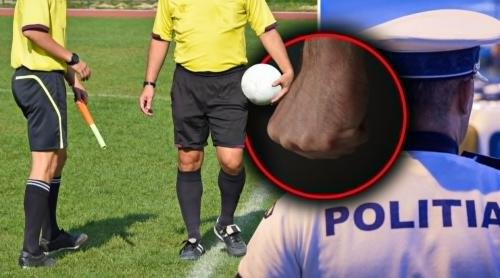 Scene halucinante la un meci de Liga a V a. Un arbitru de 17 ani din Craiova a sunat la 112 de pe teren, după ce a fost lovit de jucători