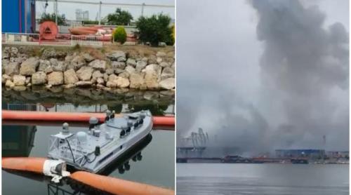 Alertă în Portul Constanța. O dronă navală cu timer atașat a explodat. MApN: Este de tipul celor folosite în războiul din Ucraina