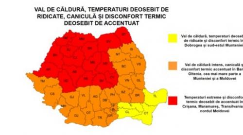 Cod roșu de caniculă în jumătate de țară. ANM anunță temperaturi extreme și nopți tropicale. HARTA zonelor vizate