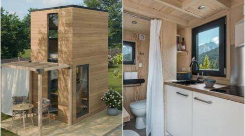 Cum arată casa de doar 10 metri pătraţi care are bucătărie, baie şi dormitor. Se vinde cu 27.000 de euro
