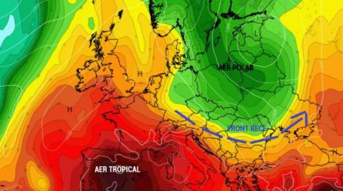 Aer polar și aer tropical, peste Europa. România va fi la „intersecție”: vin furtunile, iar temperaturile scad chiar și la 0 grade
