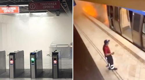 Stația de metrou Universitate a fost închisă, după un incendiu în subteran: A izbucnit focul chiar în fața trenului