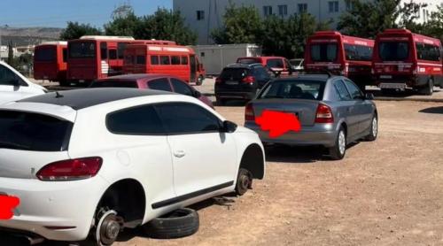 Pompierii greci s au trezit cu mașinile vandalizate după misiunile la incendii. Hoții au furat chiar și roțile autovehiculelor