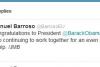 Barack Obama, felicitat pe Twitter de liderii europeni. Barroso: Abia aştept să ne continuăm munca împreună 18433328