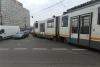 Haos în intersecția Obor! Tramvai scăpat de sub control sare de pe șine și lovește o mașină 18985357